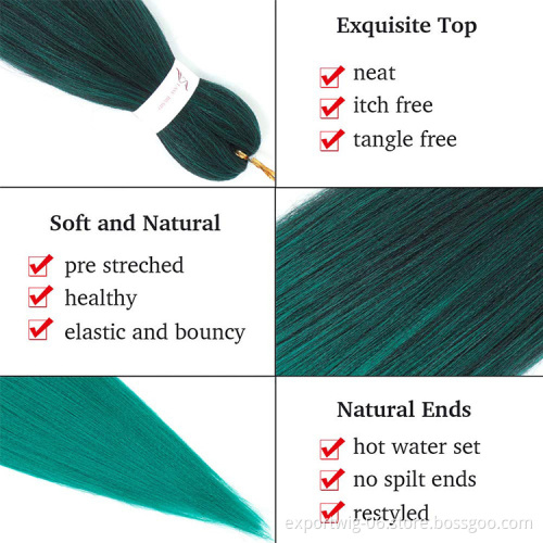 Pre Stretched Braiding Hair Box Braids Hair Extensions 26inch 90g Yaki Synthetic Fiber Private Label Ombre Color Easy Braid